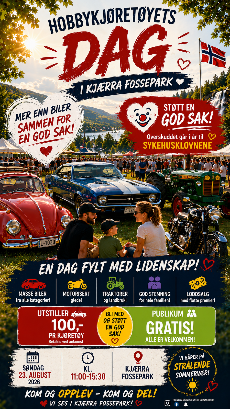 Snapchat-vennlig bilde 3 for Hobbykjøretøyets dag i Kjærra Fossepark